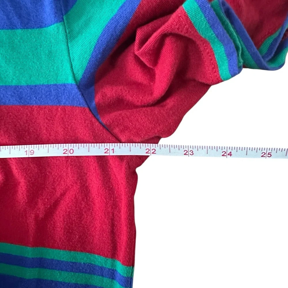 Guess Originals Camden Striped Short Sleeve T-Shirt Red Blue Green Men’s Medium - Picture 4 of 6